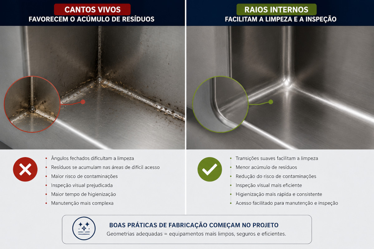 Cantos vivos acumulam resíduos