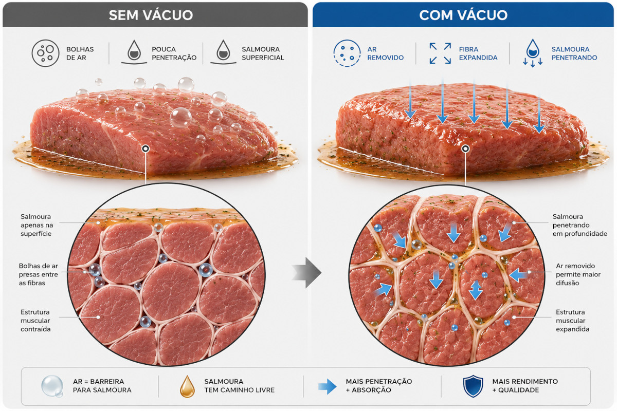 Sem vácuo x com vácuo